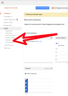 Gambar cara buat sitemap di webmaster tools