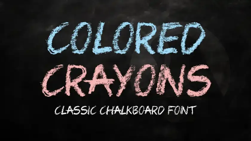 Font Papan Tulis Colored Crayon