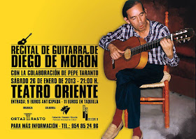 Cartel que anuncia una actuación del Diego de Morón con motivo del 50 aniversario del Gazpacho Andaluz