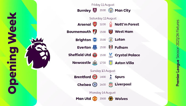 Premier League fixtures: Man City start title defence at Burnley, Chelsea host Liverpool in Pochettino's first game