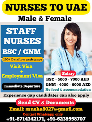 Urgently Required Male & Female Nurses for UAE