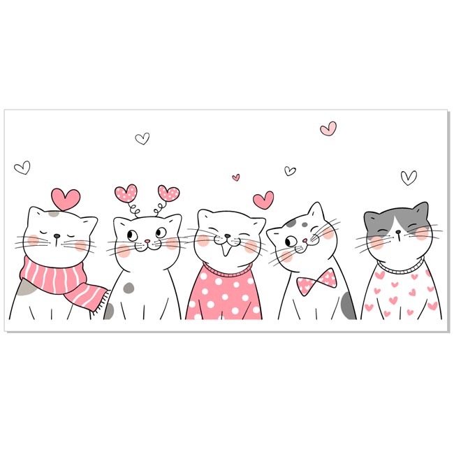 vectores para estampar gatitos corazones