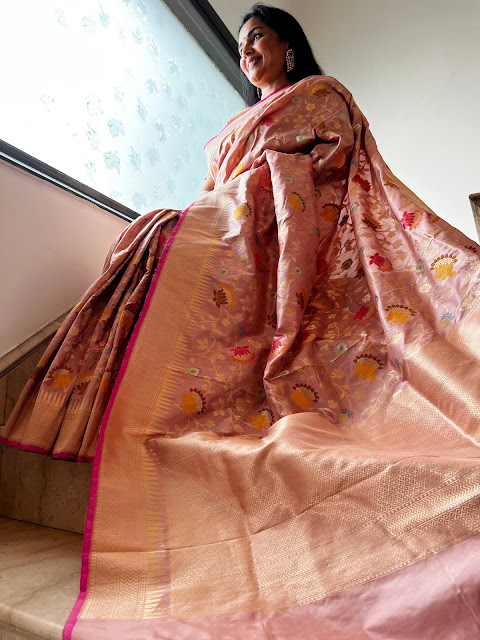 A Tapestry of Tradition: Pichwai Lotus and Multi Meena Banarasi Silk Saree