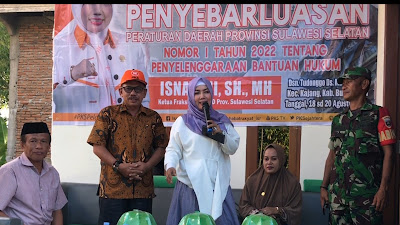 Isnayani,S.H.,MH DPRD Sul-Sel, Sosialisasikan PERDA No. 1 Tahun 2022 di Kajang