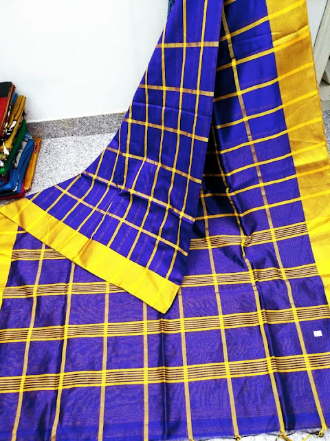 Cotton Silk Check Saree 