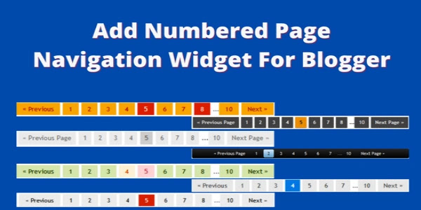 Numbered Page Navigation Widget For Blogger