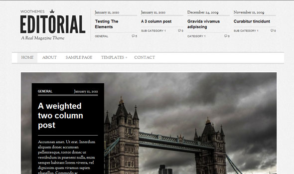 Editorial - Magazine Wordpress Theme Free Download by WooThemes.