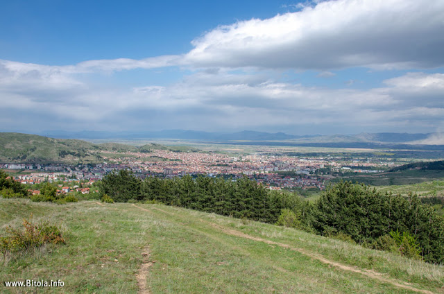 Bitola city Panorama - view from Neolica Hiking Trail near village Lavci