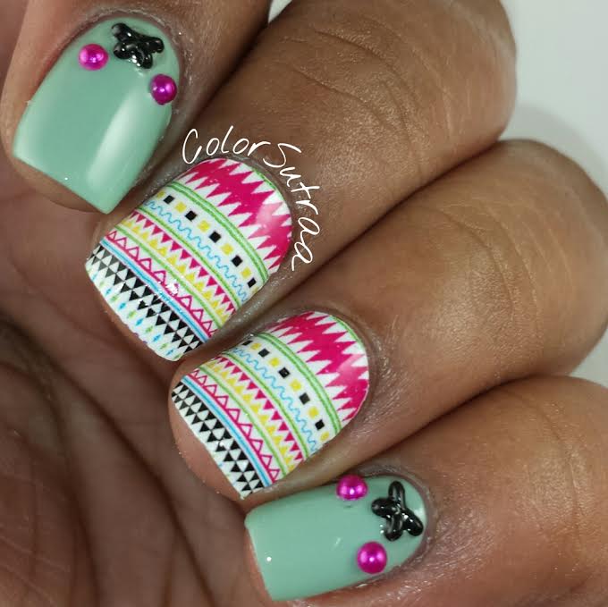 15 Colorful Aztec Nail Designs You Will Love To Copy - fashionsy.com