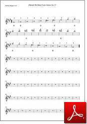 PDF, notes melodic F# minor scale 2 octaves of the guitar no: 27