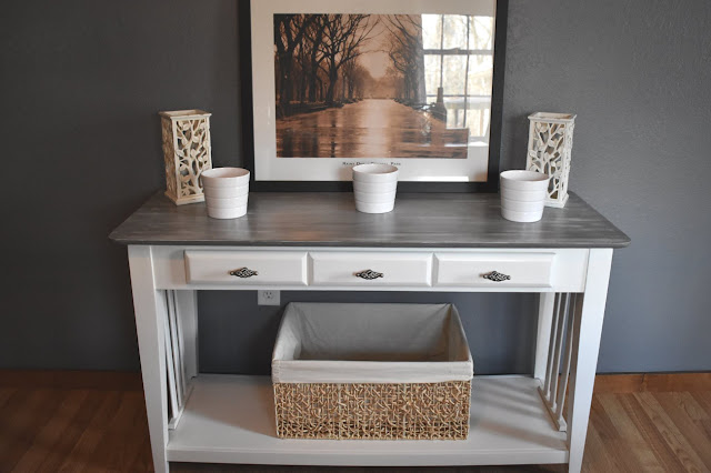 hall table with birdcage knobs