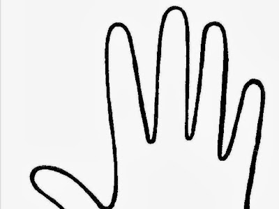 Outline printable hand template for henna 225909