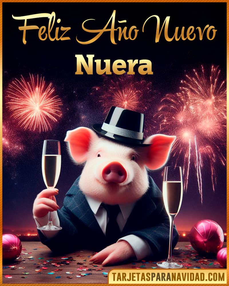 Tarjeta De Feliz Año Nuevo De Chancho Para Nuera