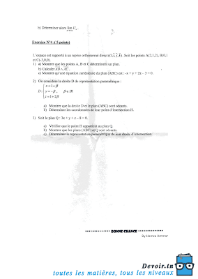 devoir de synthèse 3 math 3ème année technique