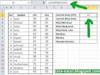 Contoh Rumus Statistik Excel