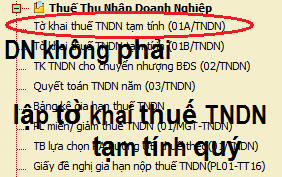 Từ quý 4 năm 2014 DN không phải gửi tờ khai tạm tính thuế TNDN quý