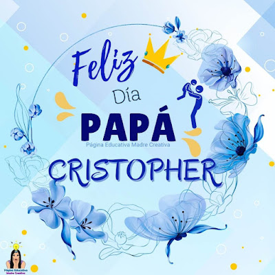 Solapín Feliz Día del Padre - Nombre Cristopher para imprimir gratis