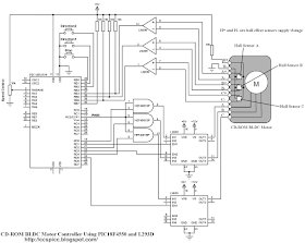 Interfacing sensored BLDC motor with PIC18F4550 microcontroller and L293D circuit CCS PIC C