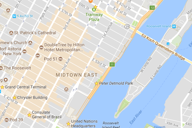 Map of East Midtwon NYC