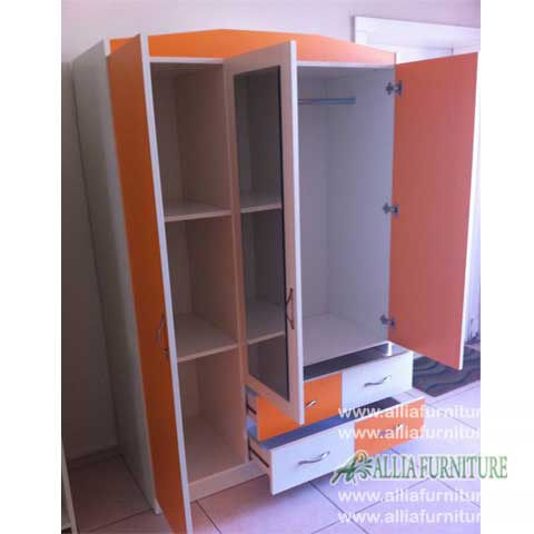 lemari baju 3 pintu minimalis aston