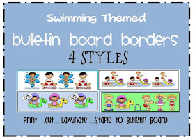 swimming themed bulletin board border