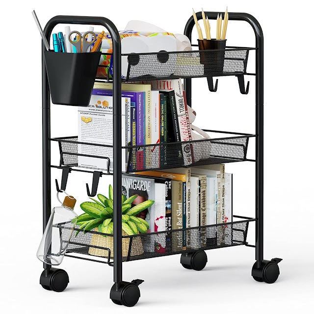 3 Tier All-Metal Rolling Cart 