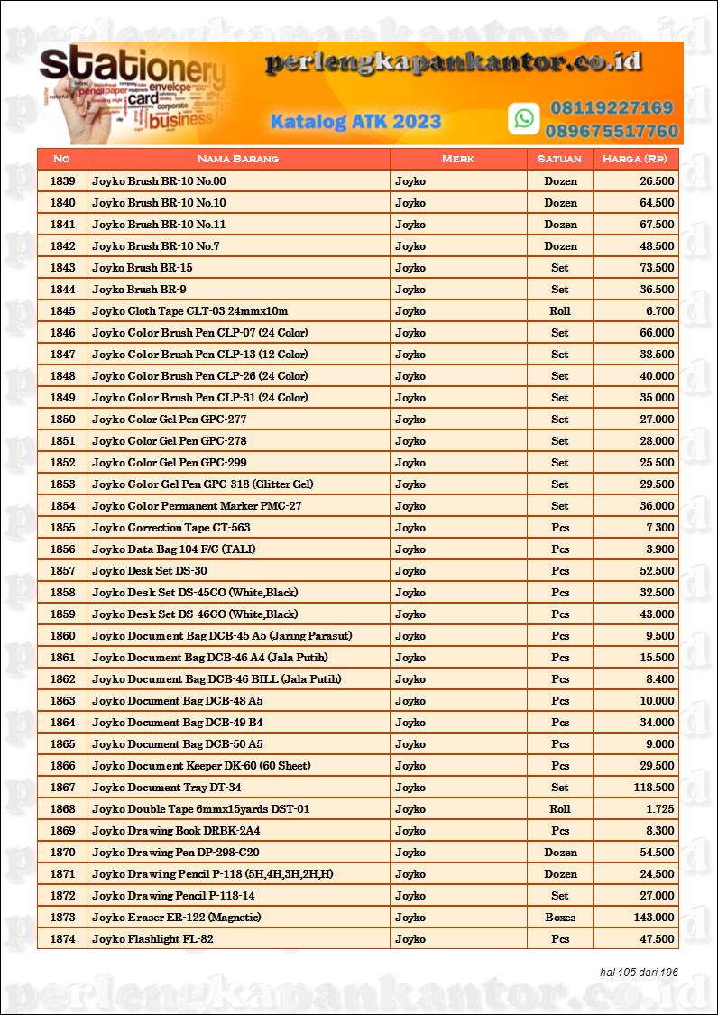 perlengkapan kantor berkualitas katalog 2023 murah