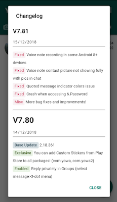 changelog yowhatsapp