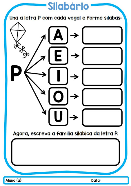 Família Silábica: PA PE PI PO PU: atividade de educação infantil alfabeto bastão, combine com vogais, escreva a silaba