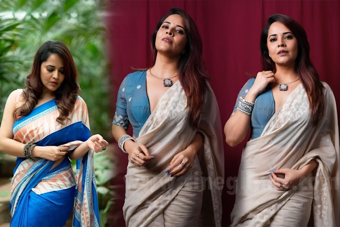 Actress Anasuya bharadwaj latest saree photoshoot in 2024