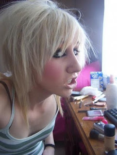 blonde emo hair