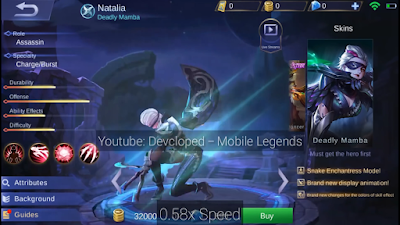 New Skin Natalia - Dealy Mamba Mobile Legends