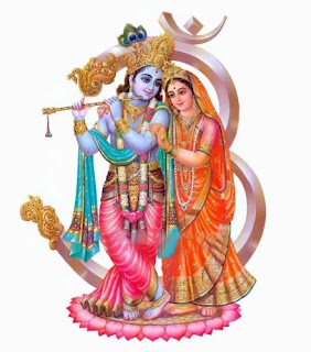 Radha and Krishna Photo in Om Symbol