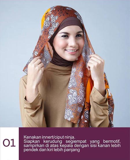  5  Cara Tutorial Hijab Segi Empat  Simple