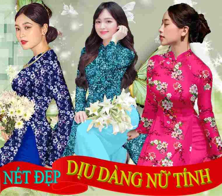 Vải áo dài hoa nhí sẽ giúp bạn đẹp nữ tính dịu dàng đằm thắm