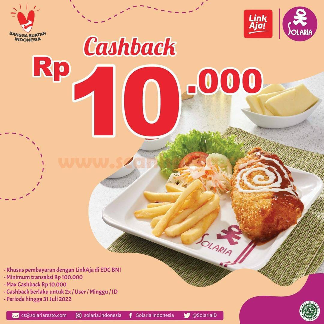 Promo SOLARIA CASHBACK 10Ribu pakai LINKAJA