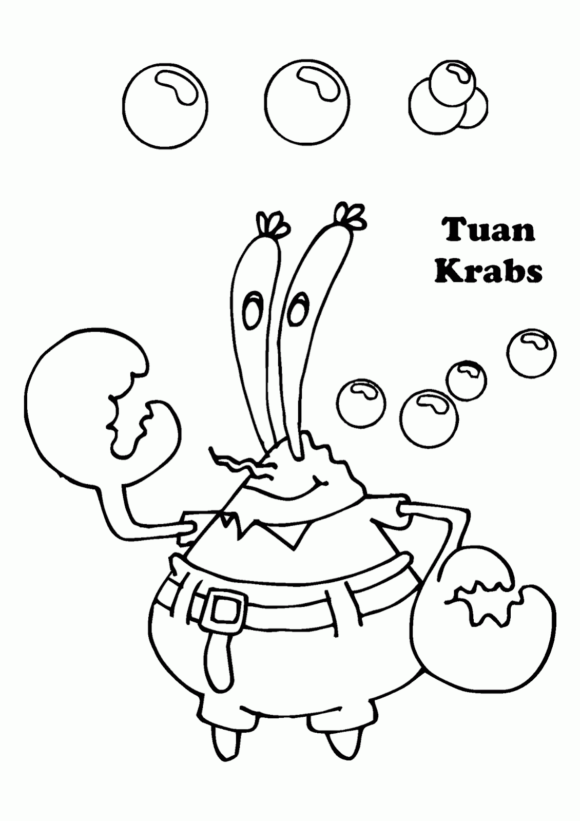 Contoh Gambar Mewarnai Gambar Spongebob Lucu
