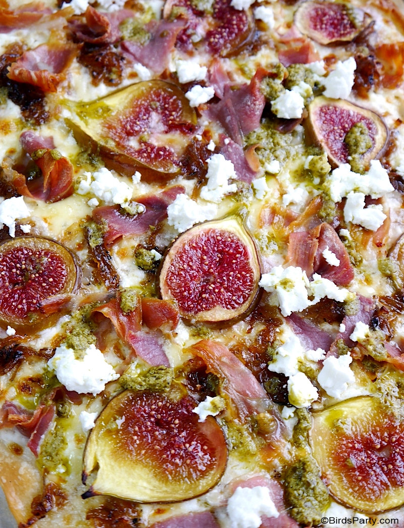 Pizza aux Figues, Prosciutto et Feta - recette facile et rapide et délicieuse de pizza maison aux figues de saison pour les apéros d'automne!