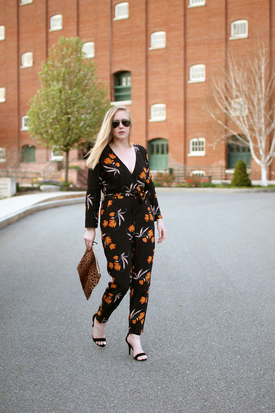 jumpsuit wedding wear, how to wear a jumpsuit, jumpsuit to a wedding, what i wore, boston style blogger, clare v folderover clutch, boston blogger spring, my style diary, topshop printed jumpsuit