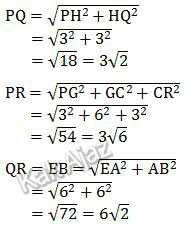 Menentukan sisi-sisi segitiga PQR, UN 2019 no. 22
