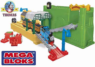 Fun kids construction Thomas toy all aboard at Knapford Station Mega Bloks building bricks playset