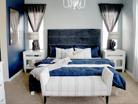 navy blue master bedroom