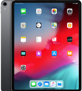 IPad Pro 2018 front view with lots of apps in IOS 12