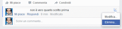 elimina il post incriminato