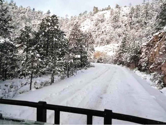 Durango reporta caída de nieve y granizo de hasta 14º bajo cero