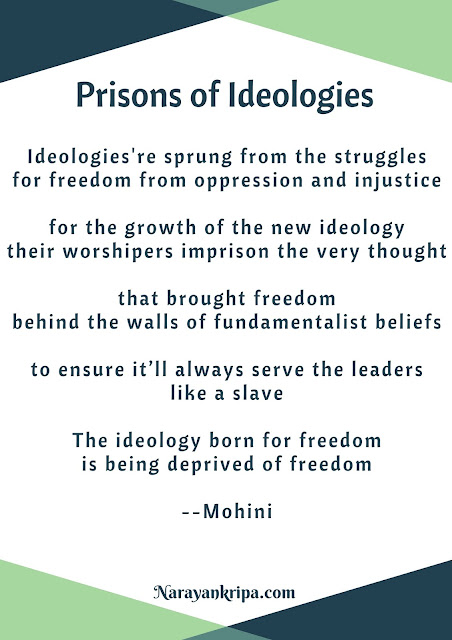 Text Image poster for April Poetry Month Day 5 Poem: Prisons of Ideologies