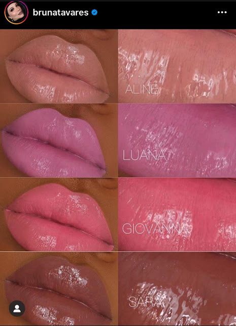 BT GLOSS LINHA BRUNA TAVARES INSTAGRAM