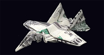 Origami with US dollar bills