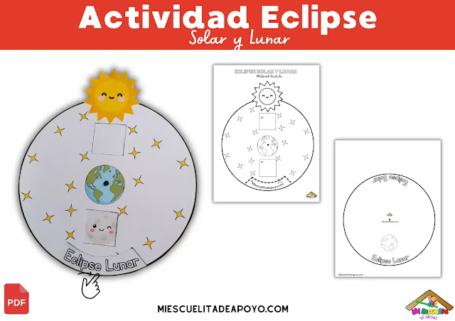 Actividad de eclipse solar para escuela primaria.