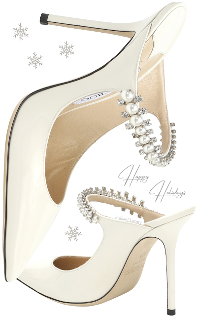 ♦Jimmy Choo Bing white pearl bejeweled leather sandal #jimmychoo #shoes #brilliantluxury